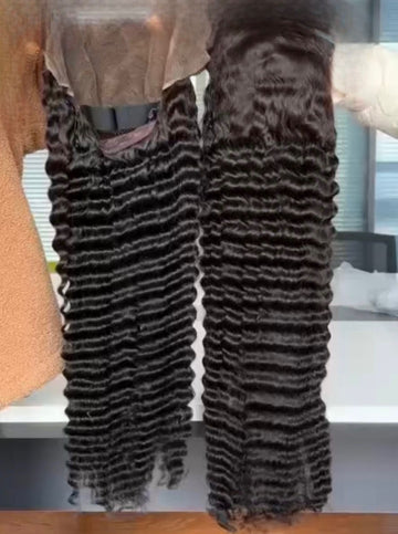 Natural Black - Luxury Raw Indian 13x6 Lace Frontal Wigs 250% Density